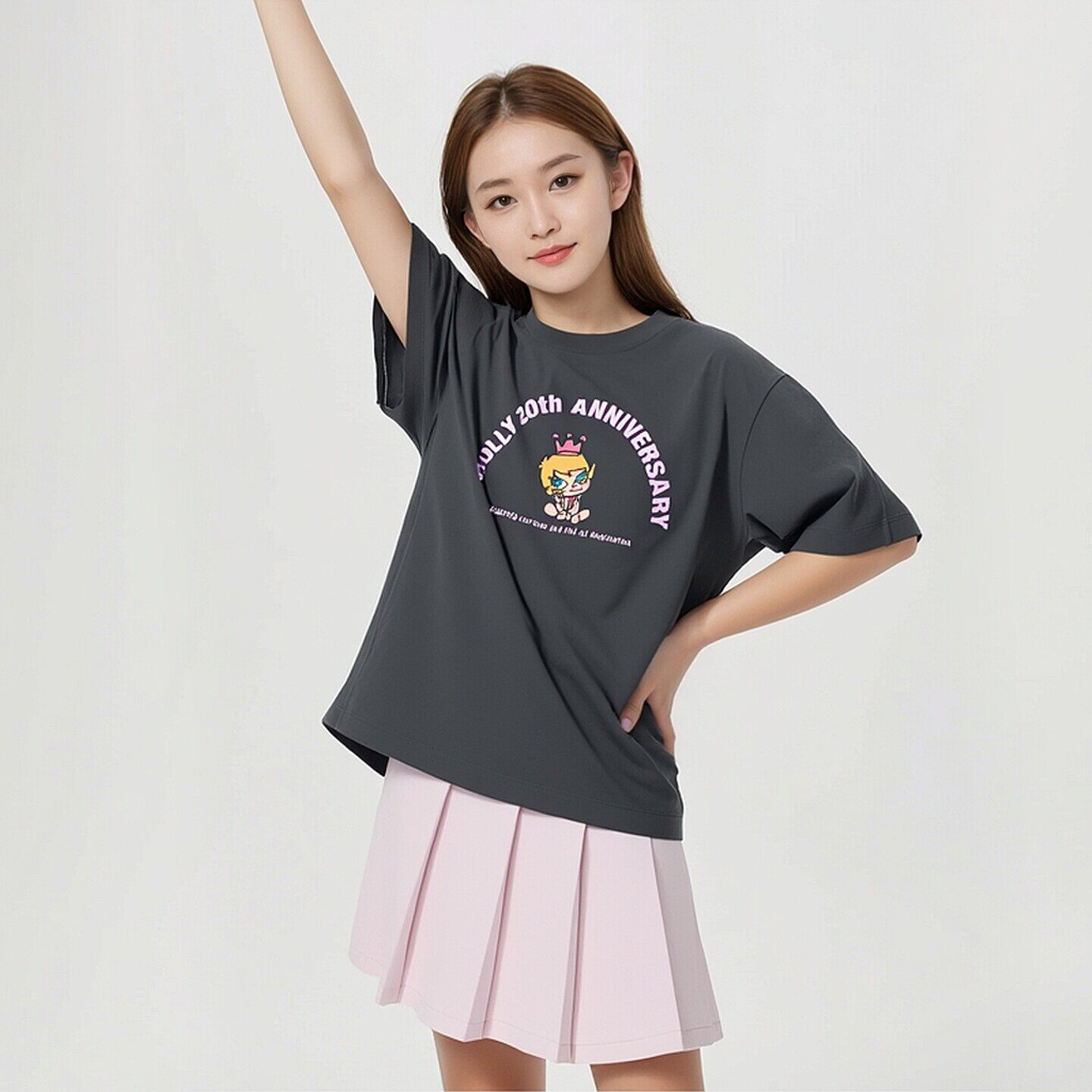 童装女童宽松款动漫卡通印花短袖T恤483365-483366-483367-483368