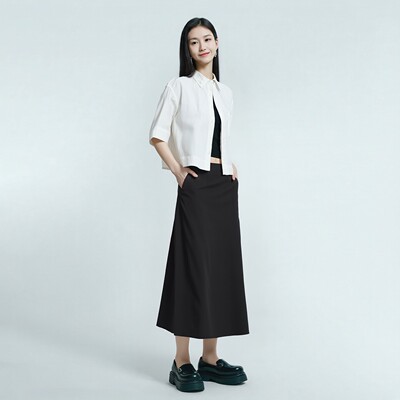 女装棉混纺伞裙半身裙春夏新款