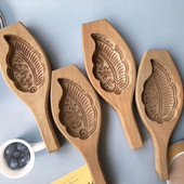 天然木质吉祥叶模具糕点饽饽水晶糕饼印糍粑艾草粑印模烘焙模具