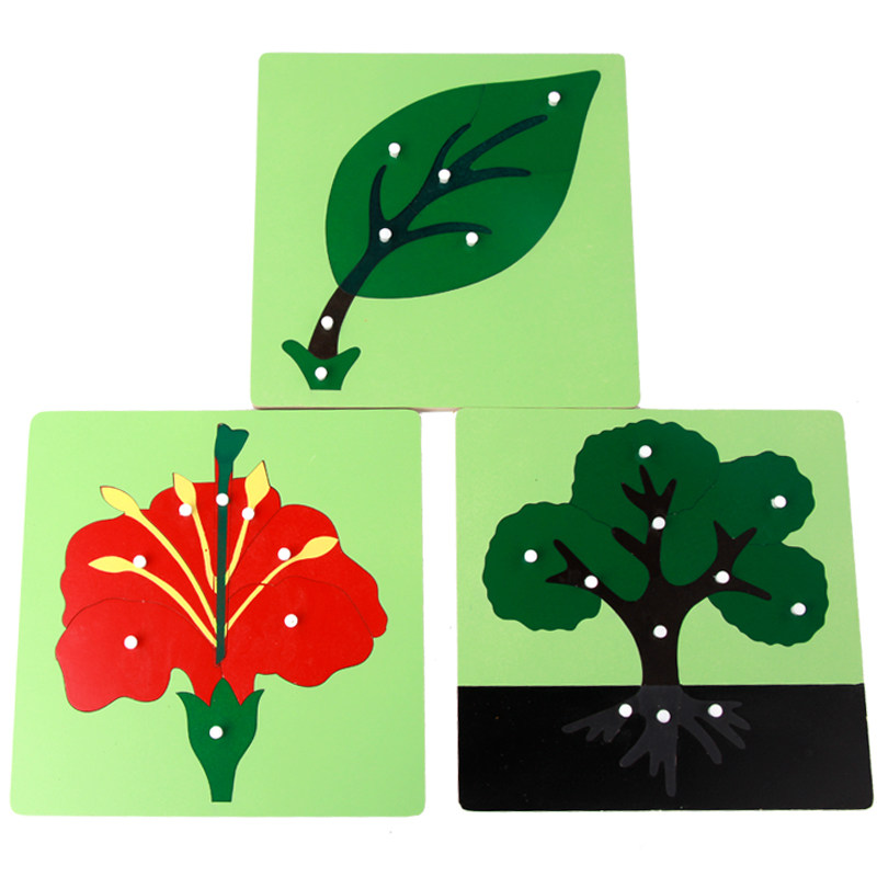 蒙特梭利蒙氏88件套教具动植物花鸟鱼大树叶拼图蒙台梭利蒙氏嵌板