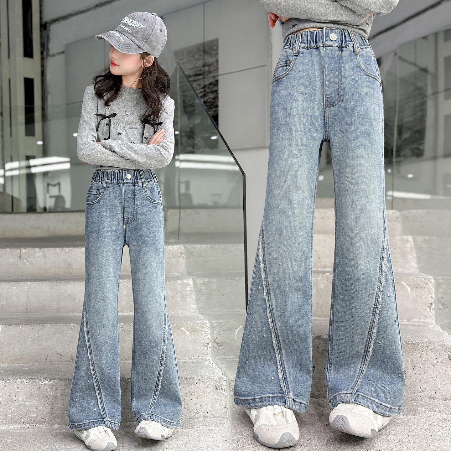 女童裤子春季新款洋气儿童弹力牛仔喇叭裤中大童韩版显瘦高腰长裤,童装/婴儿装/亲子装,儿童牛仔裤,淘宝优惠券,粉丝福利购,淘宝优惠卷