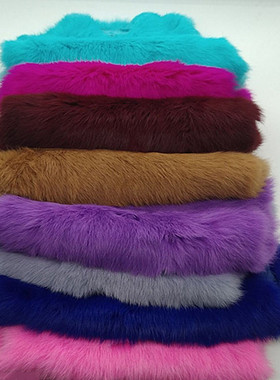 优质整张兔皮原料兔毛服装面料DIY围巾皮毛一体坐垫皮草毛领护膝