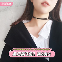 choker项圈女颈带日韩简单百搭颈链珠子双层原创锁骨项链包邮