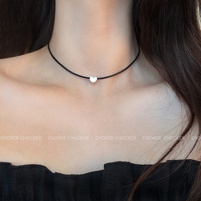 原创S925纯银小爱心choker颈链
