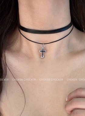 CHOKER短款罗马十字架项链