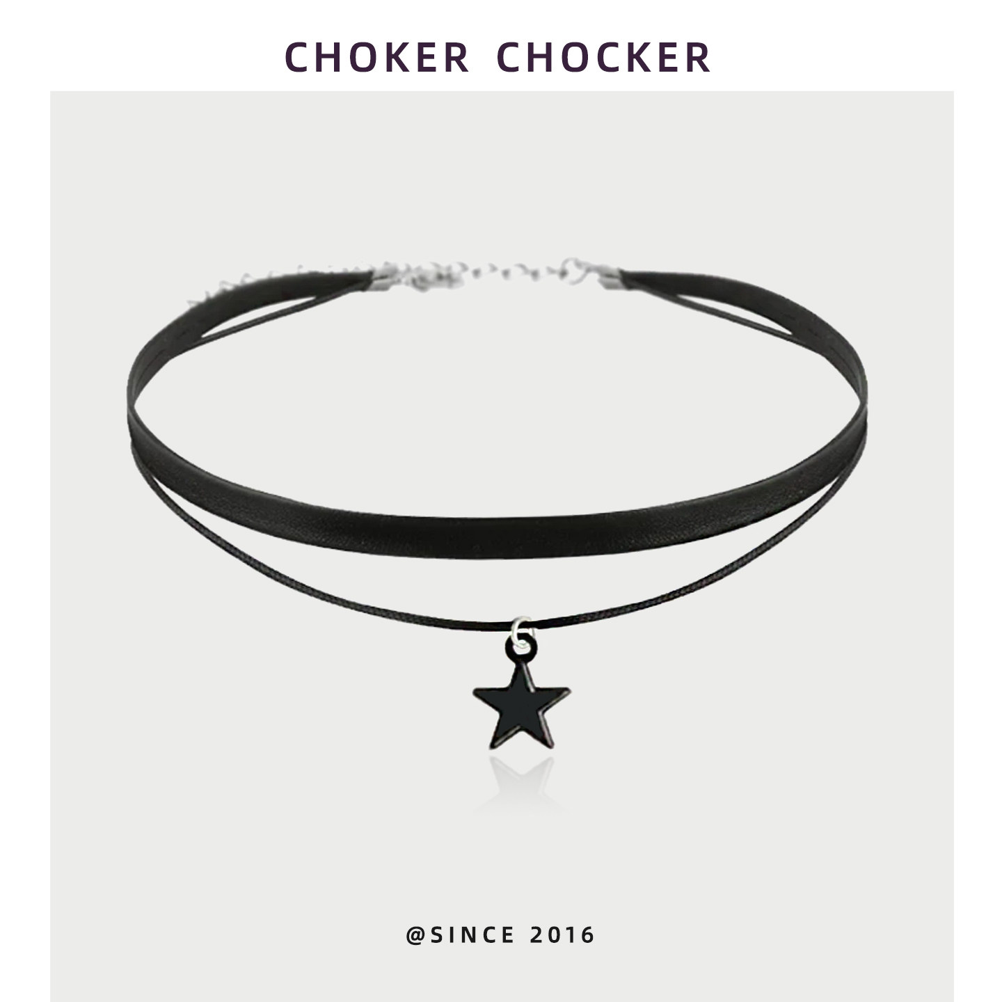 choker双层黑色星星颈链女项圈短款锁骨链日韩百搭颈带项链饰品