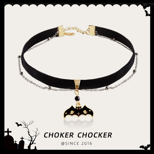 万圣节choker蝙蝠项圈饰品女