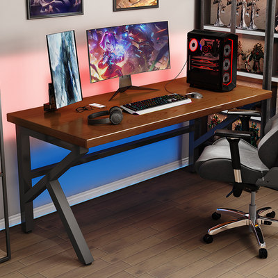 定制实木电脑桌台式家用轻奢现代电竞桌卧室书桌升级加厚工作台办