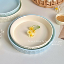 高颜值圆形陶瓷盘子意面盘西餐盘家用菜盘高级感碟子减脂餐盘深盘