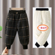 子小童宝宝夹棉休闲裤 男女童加绒格子棉裤 儿童秋冬外穿加厚呢子裤
