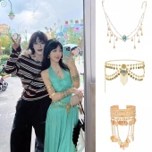 迪士尼茉莉公主cos项链腰链手臂镯异域风钱币流苏配饰女拍照出片