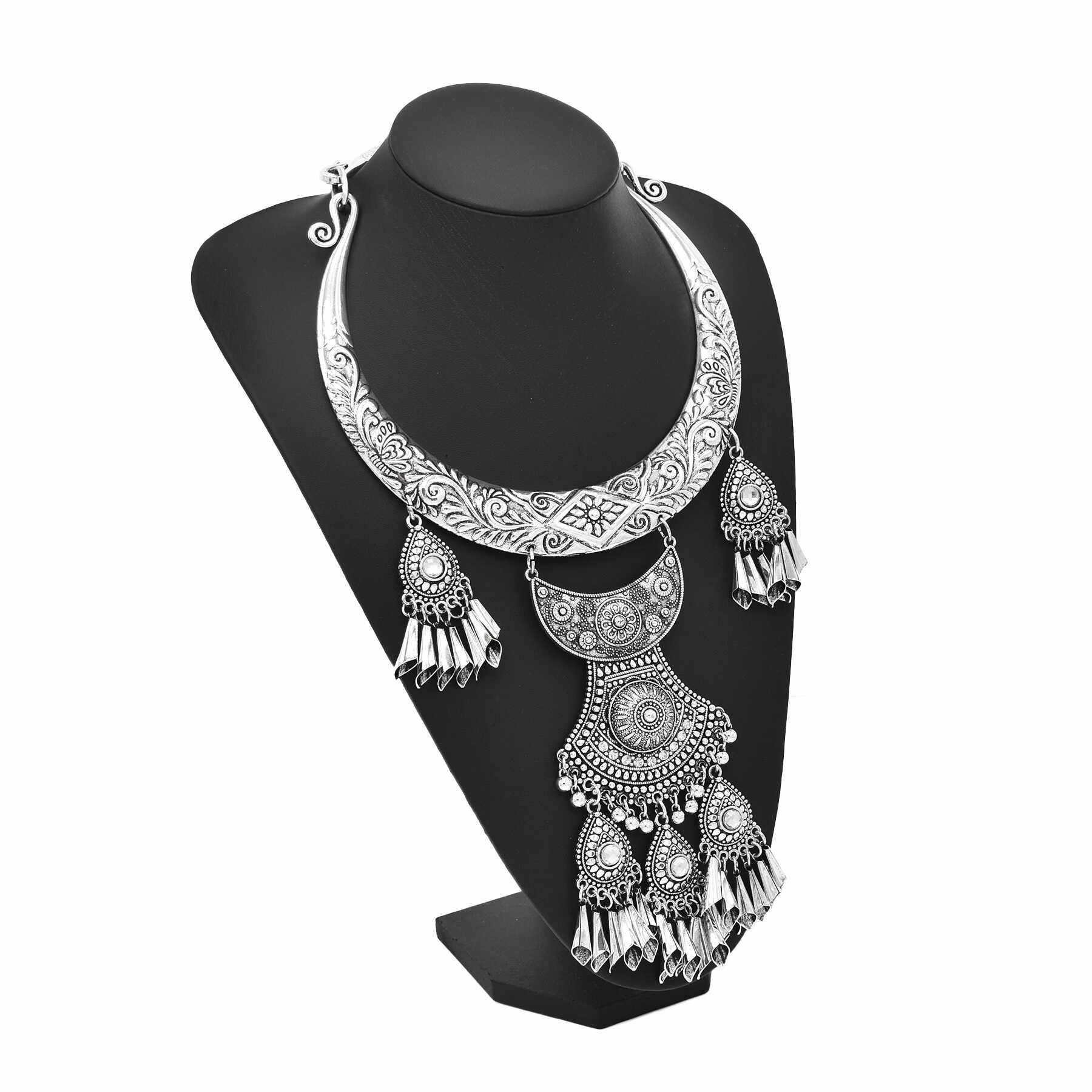 民族风苗银项链饰品苗族复古新款舞蹈夸张少数民族中长款项圈配饰