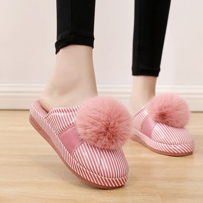 兔毛棉拖鞋康义厚底棉拖鞋保暖