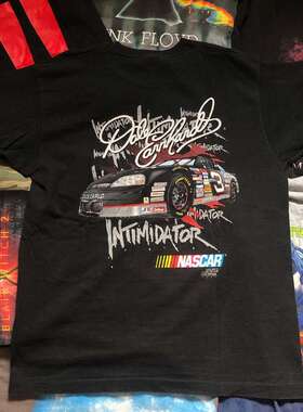 纳斯卡赛车nascar美潮质感复古短袖oversize圆领小领口潮牌T恤