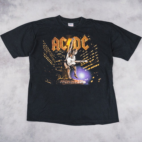 AC/DC摇滚乐队美式复古短袖T恤
