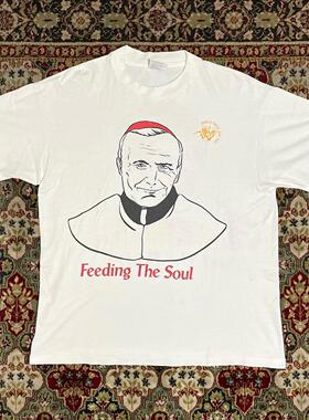 McDonald's麦当劳趣味印花短袖男女vintage高街潮牌古着感纯棉T恤