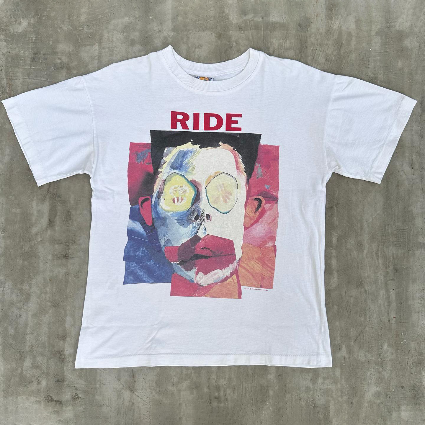 RIDE瑞德乐队欧美复古摇滚短袖vintage高街休闲潮牌复古重磅棉T恤