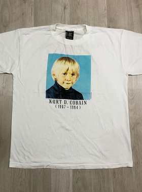 Kurt Cobain科特柯本幼时人像印花短袖vintage复古男女潮流T恤棉