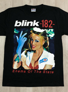 Blink-182眨眼182乐队美潮炸街cityboy重磅棉男女短袖美式复古T恤