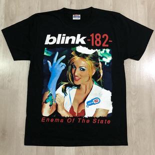 Blink-182眨眼182乐队美潮炸街cityboy重磅棉男女短袖美式复古T恤