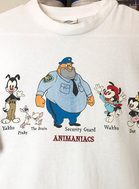 Animaniacs狂欢三宝美潮卡通动漫印花短袖vtg学院风男女情侣款T恤
