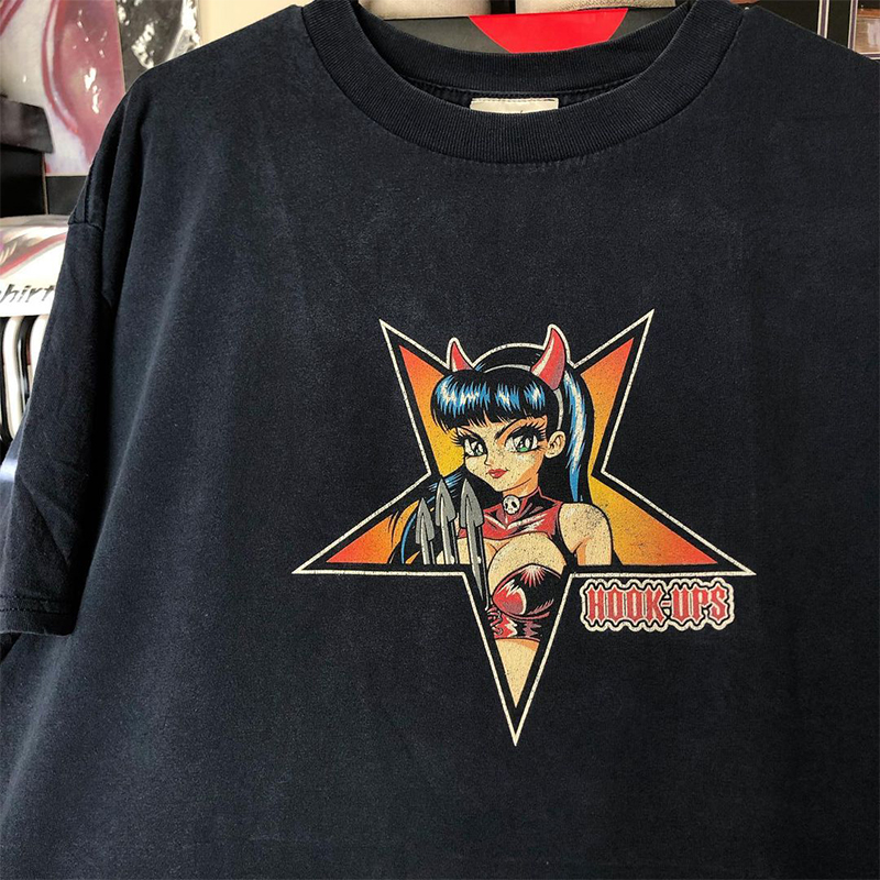 短袖hook-ups男女美式高街T恤