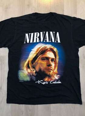 Nirvana涅槃乐队古着感重磅短袖科特柯本潮牌OS风街头宽松纯棉T恤