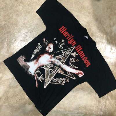 玛丽莲夏季新款曼森印袖短袖