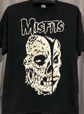 Misfits乐队朋克重金属摇滚骷髅头印花短袖vibe高街潮牌重磅棉T恤