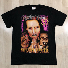 Marilyn Manson玛丽莲曼森摇滚乐歌手美式复古vtg高街潮牌短袖T恤