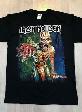 Iron Maiden铁娘子乐队美式复古摇滚VTG高街潮牌纯棉短袖t恤男女