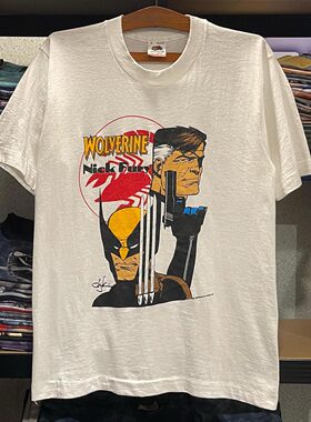Logan Howlett金刚狼动漫印花短袖美式复古潮牌百搭重磅棉T恤男女