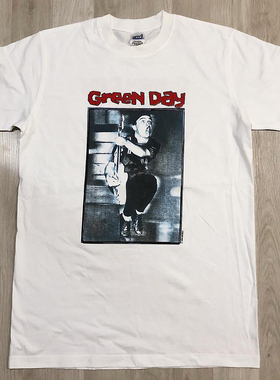 Green Day绿日乐队朋克摇滚短袖美式复古vintage高街休闲潮牌T恤