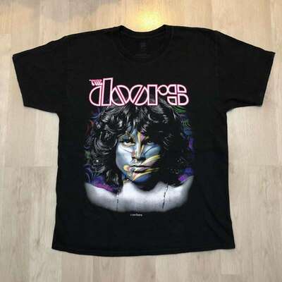 吉姆莫里森人像印花纯棉短袖T恤