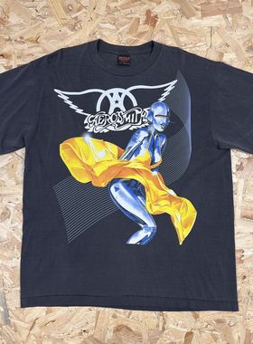 Aerosmith史密斯飞船空中铁匠乐队chic嘻哈摇滚短袖男女重磅棉T恤