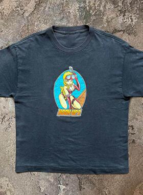 Hook-Ups滑板高街Y2K重磅棉Cityboy炸街短袖男女小领口质感Tee恤