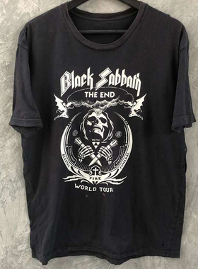 Black Sabbath黑色安息日金属乐队摇滚美式复古质感重磅棉短袖T恤