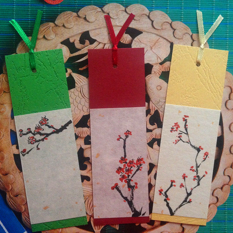 中国风梅兰竹菊-【梅花】精致书签 仿古创意礼品 手工手绘原创