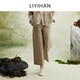 女卡其色休闲西装 羊毛直筒裤 新款 裤 LIYIHAN 小众设计感 2026年春季