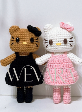 【成品】 WEVARA长腿Kitty 钩织挂件钥匙扣包挂车挂礼物 自由搭配