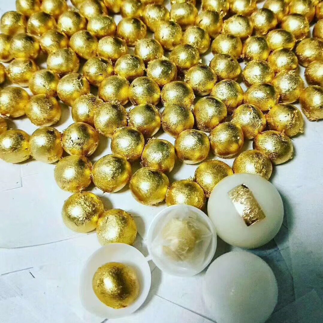 24K含金量99药用金箔包中药丸金铂牛黄丸黄金薄纸蜜丸真金箔5cm