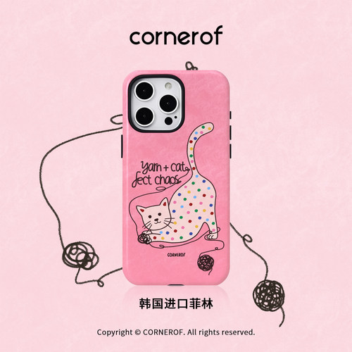 cornerof磁吸韩国进口菲林适用iPhone17promax手机壳苹果16pro原创15pro二合一14新款高级女猫咪