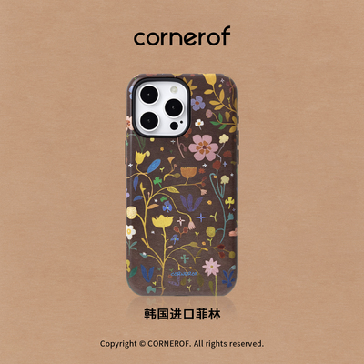 cornerof磁吸韩国进口菲林花朵适用iPhone17promax手机壳苹果16pro原创15pro二合一14新款高级女13秋冬12