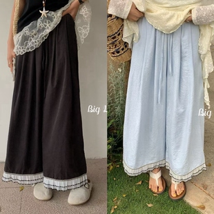 胖MM200斤宽松显瘦阔腿裤 巨舒服奶皮裤 新款 微胖春季 大萝莉大码