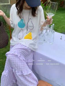 【香梨小姐】大萝莉大码韩版棉上衣T恤夏季半身长裙套装胖MM200斤