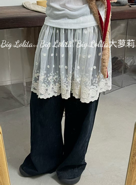 现货！260斤可穿！大码蕾丝显瘦提花刺绣屁帘松紧腰短裙遮肉胖MM