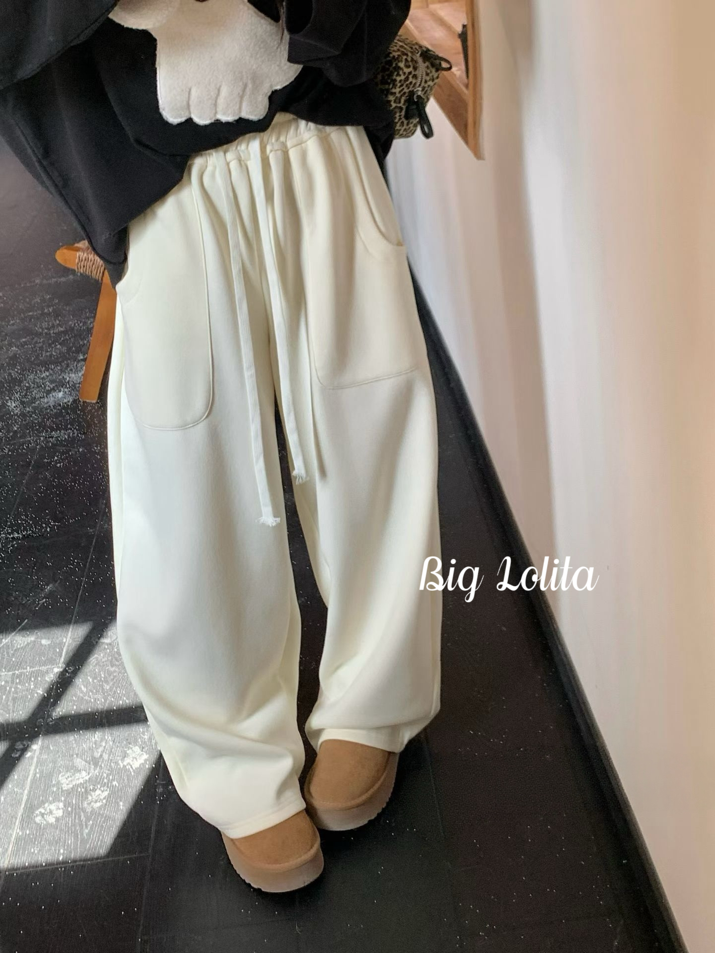 【恒温暖皮】糯米裤大码女胖mm2025加绒秋冬宽松显瘦休闲裤200斤