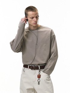 UNF索罗娜弹力长袖T恤25秋季新品美式街头260G重磅百搭打底衫男女