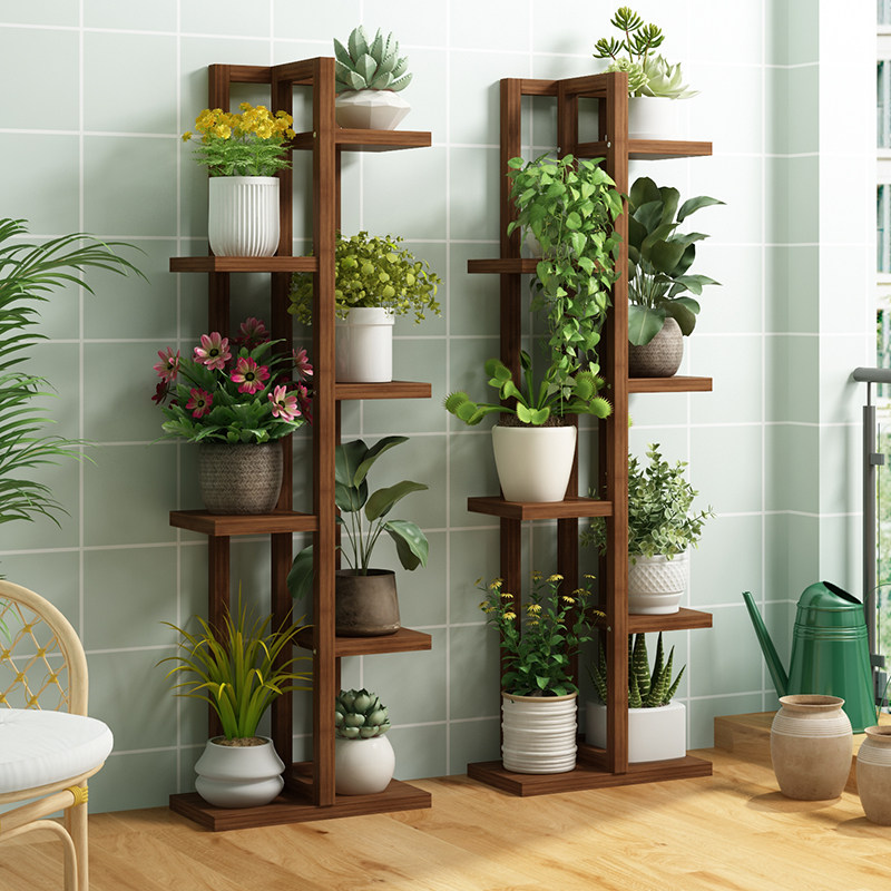 2025新款实木花架子多层室内多肉盆栽架客厅植物阳台置物架落地式