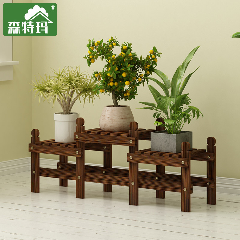 简约防腐实木花架子客厅